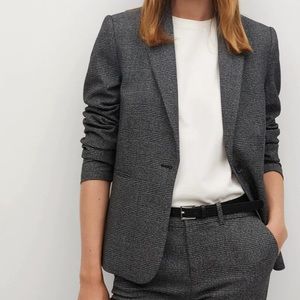 Mango Micro houndstooth suit blazer NWOT Size 4